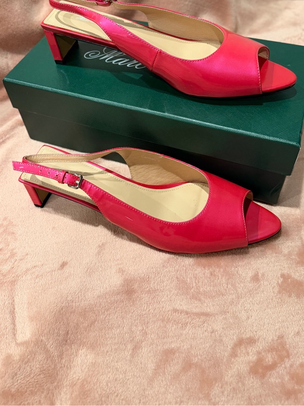 Marc Nolan Pink Slingback Peep-Toe Heels